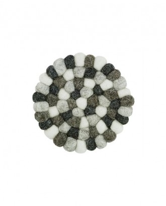 Suport rotund din lana, gri, 10 cm, Lana - CILIO